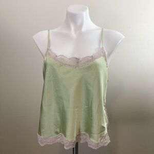 Vintage Victorias Secret Mint Green Lace Lingerie Romantic Cami Tank Top Medium